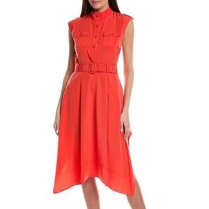 Karl Lagerfeld Paris Women’s belted handkerchief-hem midi dress
